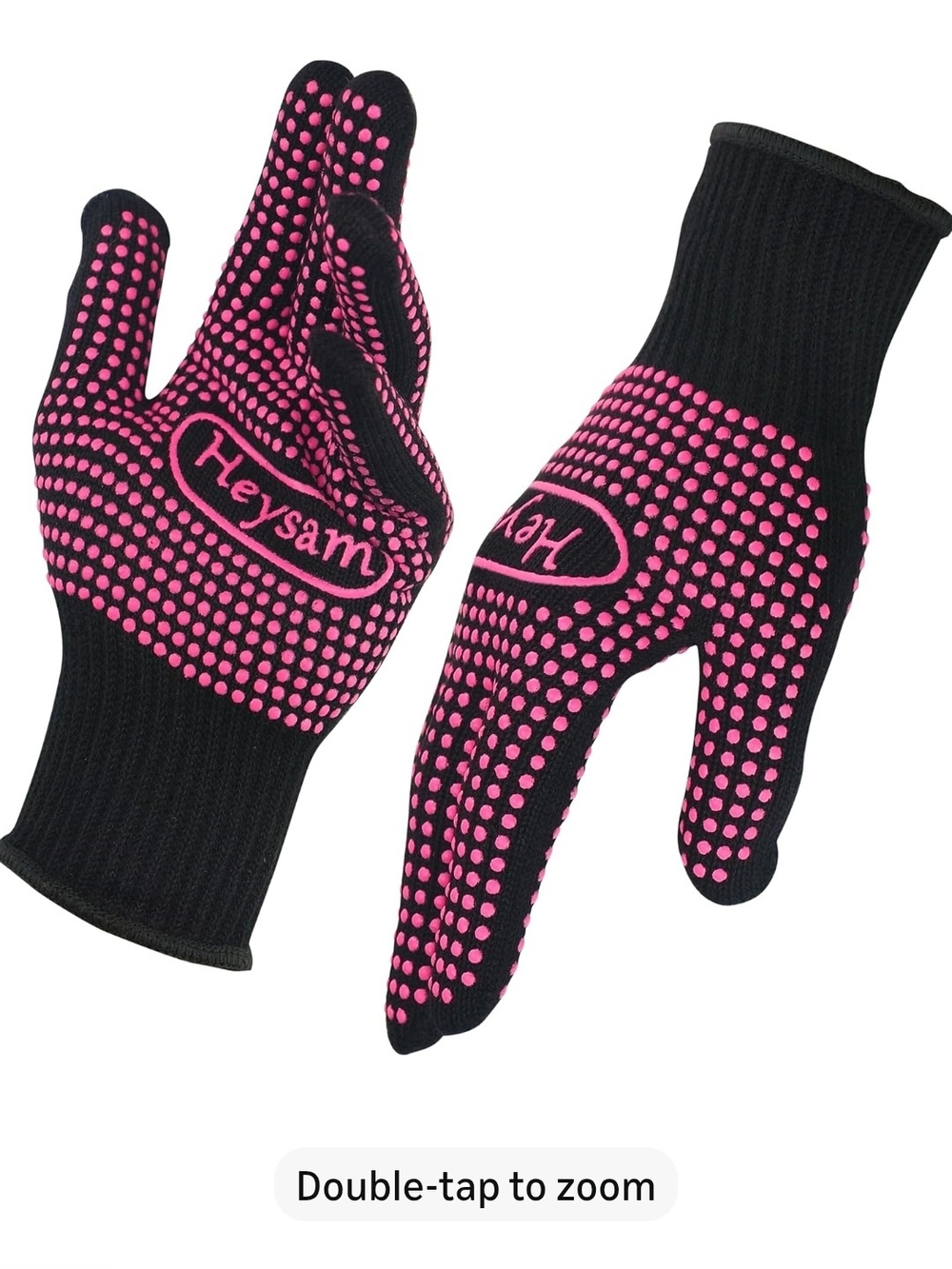 Black & Pink Heat Resistant Styling Gloves